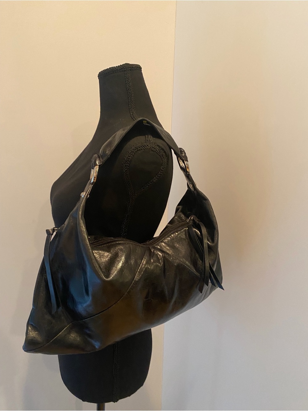 HOBO Black Leather Shoulder Bag